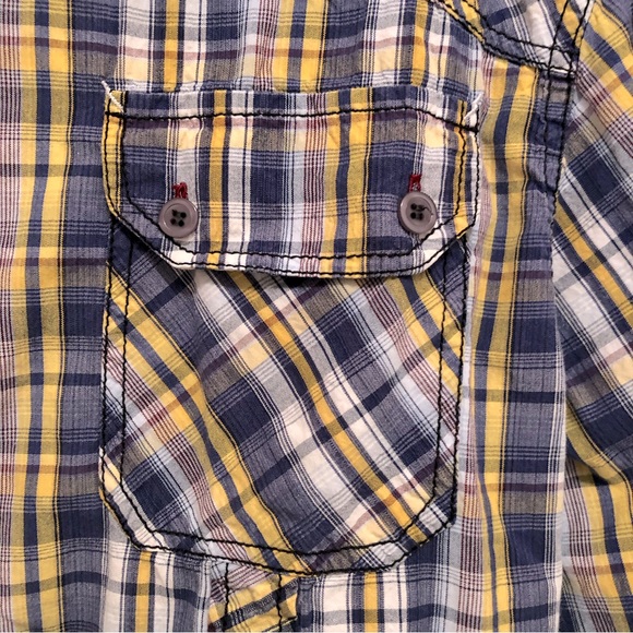 Women’s size XXL button-down blue and yellow plaid shirt by Red Snap - Picture 6 of 9